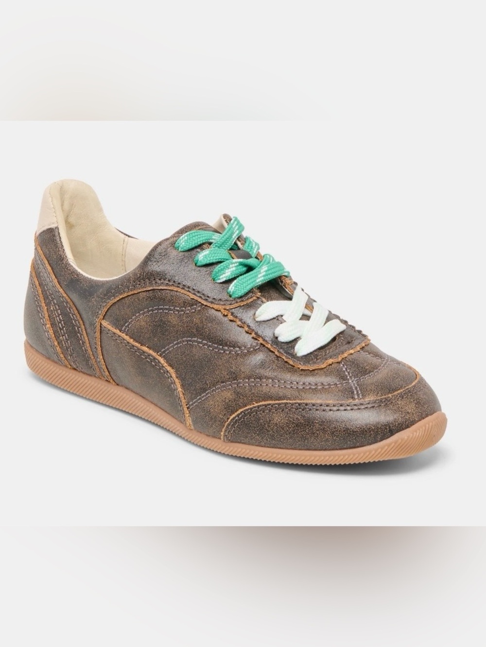Dolce Vita Laini Sneakers Brown Distressed Leather